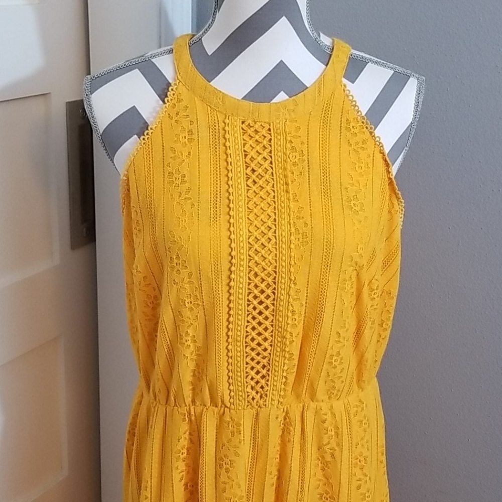 Skies Are Blue Sunlit Yellow Lace Maxi Dress - Picture 2 of 6